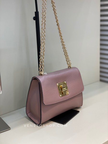 Кожаная  сумка Agatha на цепочке размер s 19•15•8 cm цвет пудровый розовый темный  cammeo
