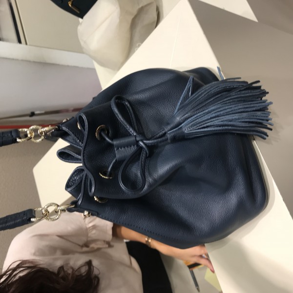 Кожаная сумочка Coccinelle цвет темно синий