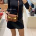 Кожаная сумка ambrine mini 18•13,5 cm коричневая с желтым, один кожаный плечевой ремешок