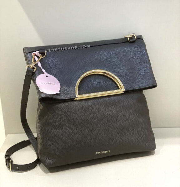 Кожаный сумка-рюкзак dalia coccinelle 28,5•29 cm цвет серый
