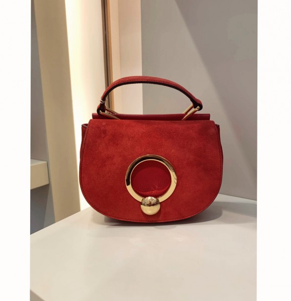 Кожаная сумка coccinelle Andrea размер  s цвет красный