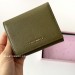 Кожаный кошелек coccinelle 10•11 см квадратный , сафьяновая кожа, цвет зеленый хаки
