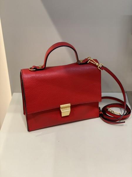 Кожаная сумочка Coccinelle frances размер мини 17•20cm цвет красный
