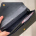 Кожаный кошелек coccinelle конвертик, цвет черный, кожа сафьяно, размер 18,5•9 см