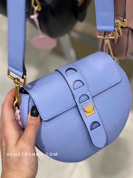 Кожаная сумка coccinelle carousel mini  20,5•16•5 cm цвет голубой E1 3O0 55 C6 90 B05 один кожаный плечевой ремешок  в комплекте