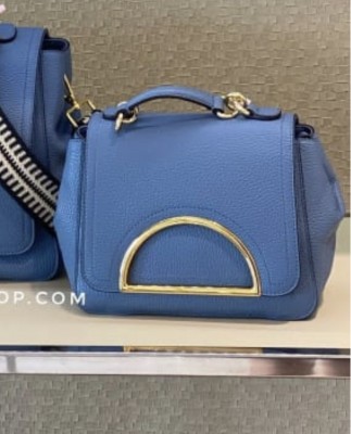кожаная сумка coccinelle  dalia  размер s 18•20 cm   цвет голубой
