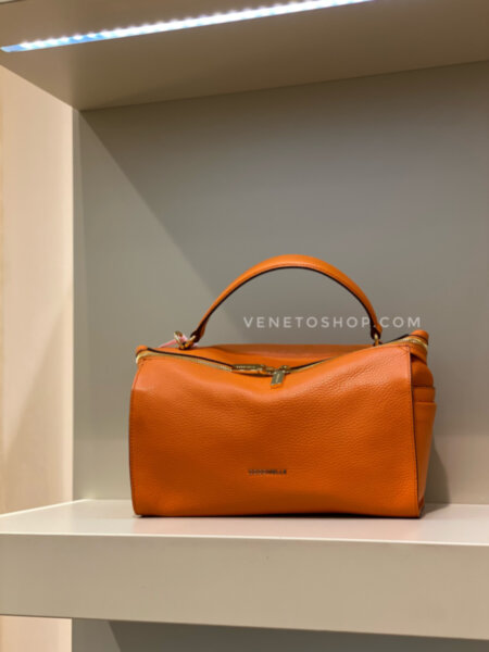 Кожаная сумка coccinelle atsuko 20•16•30см  цвет оранжевый
