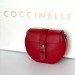 Кожаная сумка Coccinelle carousel, размер мини 20*15 см, цвет красный, гладкая кожа, один кожаный ремешок в комплекте