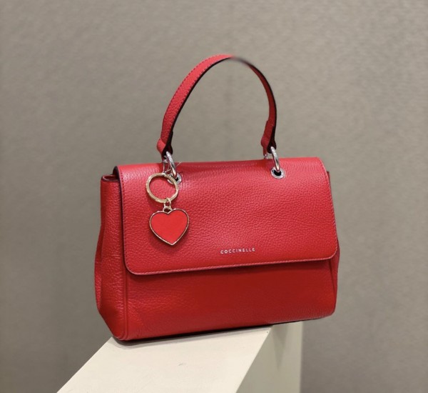 Кожаная сумка Taylor размер s 17• 22 cmцвет красный