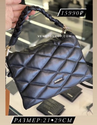 Кожаная сумка baldinini цвет черный 21•29 см