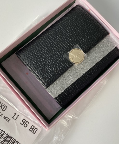 Кожаный кошелек coccinelle 10•11,5 см цвет черный